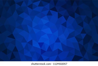 Dark BLUE vector polygonal template. A sample with polygonal shapes. Textured pattern for your backgrounds.