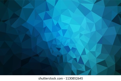 Dark BLUE vector polygonal template. Geometric illustration in Origami style with gradient.  Pattern for a brand book's backdrop.