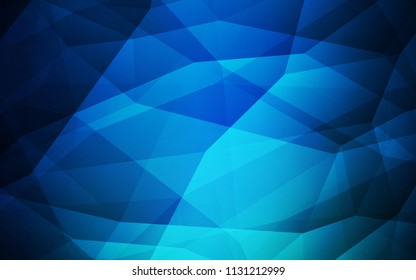 Dark BLUE vector polygonal template. Creative geometric illustration in Origami style with gradient. A completely new design for your leaflet.