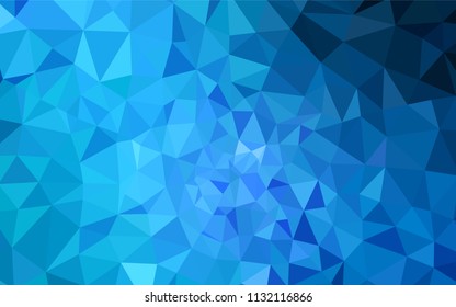 Dark BLUE vector polygonal template. Shining polygonal illustration, which consist of triangles. Brand new style for your business design.