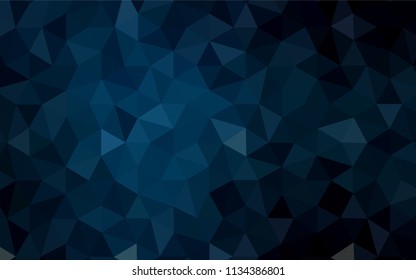 Dark BLUE vector polygonal template. Creative geometric illustration in Origami style with gradient. Pattern for a brand book's backdrop.