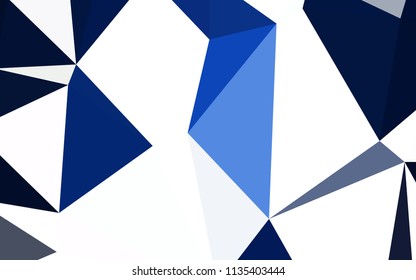 Dark BLUE vector polygonal template. Colorful abstract illustration with triangles. Textured pattern for your backgrounds.