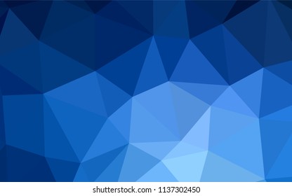 Dark BLUE vector polygonal template. Shining polygonal illustration, which consist of triangles. Brand new style for your business design.