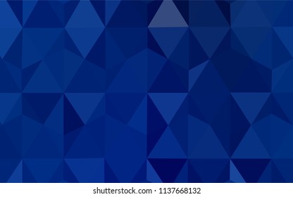 Dark BLUE vector polygonal template. Geometric illustration in Origami style with gradient.  Completely new template for your banner.