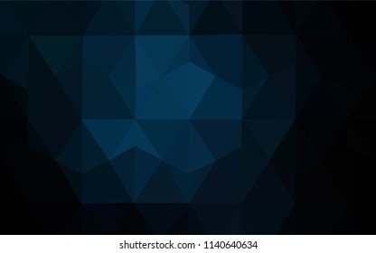 Dark BLUE vector polygonal template. Geometric illustration in Origami style with gradient.  Polygonal design for your web site.