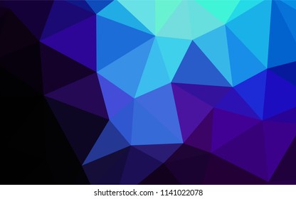 Dark BLUE vector polygonal template. Polygonal abstract illustration with gradient. A completely new design for your leaflet.
