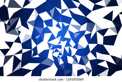Dark BLUE vector polygonal template. Colorful abstract illustration with triangles. Polygonal design for your web site.