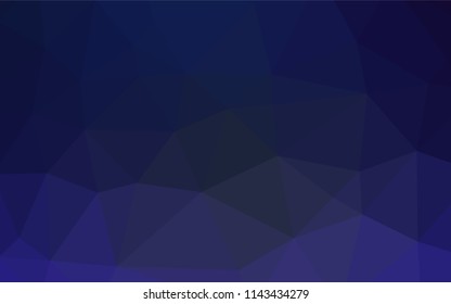 Dark BLUE vector polygonal template. Shining colored illustration in a Brand new style. Triangular pattern for your business design.