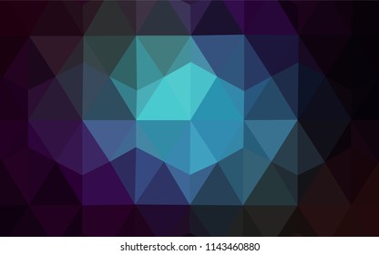 Dark BLUE vector polygonal template. Glitter abstract illustration with an elegant triangles. Best triangular design for your business.