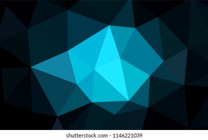 Dark BLUE vector polygonal template. Modern abstract illustration with triangles. A new texture for your web site.