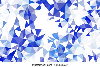 Dark BLUE vector polygonal template. Shining colorful illustration with triangles. A completely new design for your leaflet.