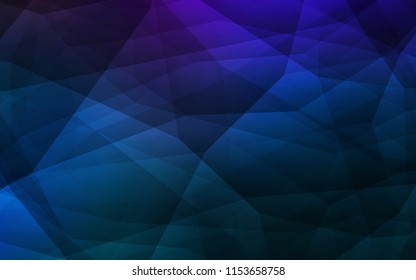 Dark BLUE vector polygonal template. A sample with polygonal shapes. Completely new template for your banner.