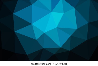 Dark BLUE vector polygonal template. Shining polygonal illustration, which consist of triangles. Completely new template for your banner.