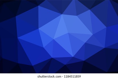 Dark BLUE vector polygonal template. Shining colorful illustration with triangles. Brand new design for your business.