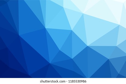 Dark BLUE vector polygonal template. Creative illustration in halftone style with triangles. Textured pattern for your backgrounds.