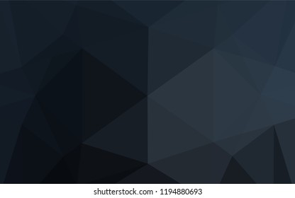 Dark BLUE vector polygonal template. A sample with polygonal shapes. The textured pattern can be used for background.