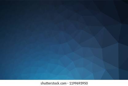 Dark BLUE vector polygonal template. A vague abstract illustration with gradient. The elegant pattern can be used as part of a brand book.