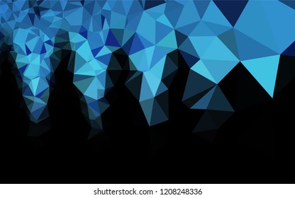 Dark BLUE vector polygonal template. Shining illustration, which consist of triangles. A completely new design for your business.