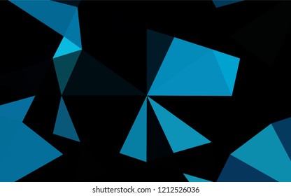 Dark BLUE vector polygonal template. A sample with polygonal shapes. The elegant pattern can be used as part of a brand book.