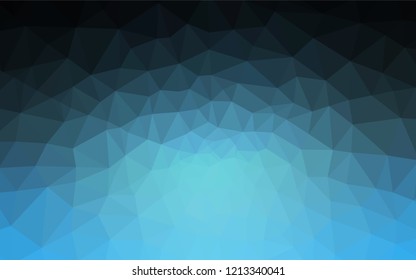 Dark BLUE vector polygonal template. Triangular geometric sample with gradient.  Best triangular design for your business.