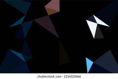 Dark BLUE vector polygonal template. An elegant bright illustration with gradient. The template can be used as a background for cell phones.