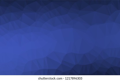 Dark BLUE vector polygonal template. Creative illustration in halftone style with gradient. The textured pattern can be used for background.