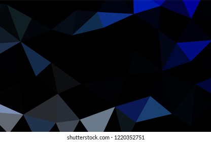 Dark BLUE vector polygonal template. A sample with polygonal shapes. A new texture for your design.