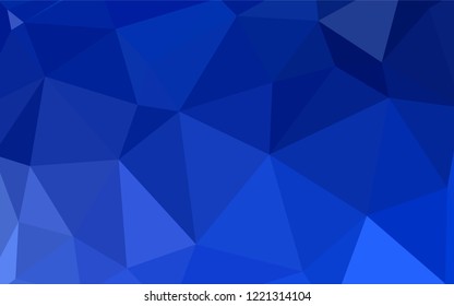 Dark BLUE vector polygonal template. Shining colorful illustration with triangles. Completely new template for your banner.