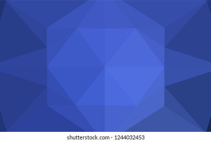 Dark BLUE vector polygonal template. Shining colored illustration in a Brand new style. Brand new style for your business design.