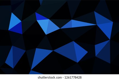 Dark BLUE vector polygonal template. Glitter abstract illustration with an elegant design. A new texture for your design.