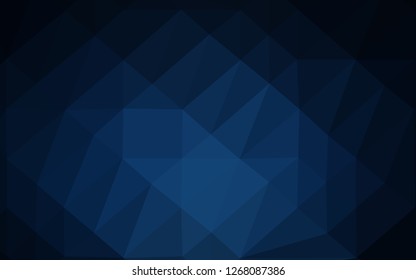 Dark BLUE vector polygonal template. Shining colored illustration in a Brand new style. The best triangular design for your business.