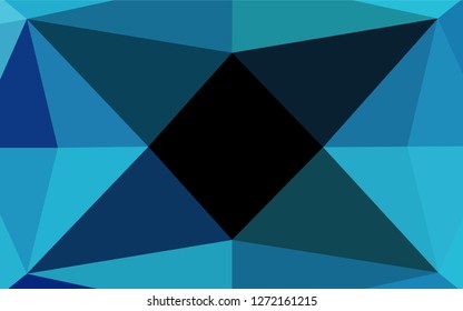 Dark BLUE vector polygonal template. Creative geometric illustration in Origami style with gradient. The polygonal design can be used for your web site.