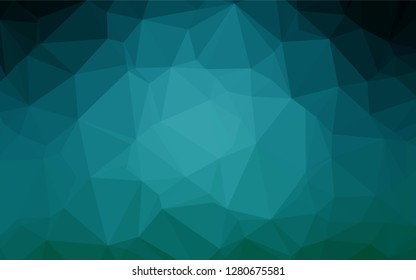 Dark BLUE vector polygonal template. Shining illustration, which consist of triangles. A completely new template for your business design.