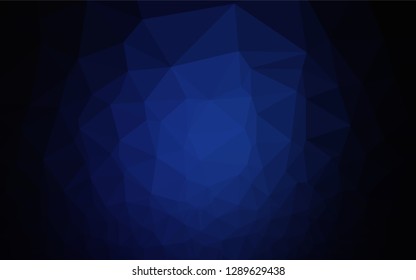 Dark BLUE vector polygonal template. Creative illustration in halftone style with gradient. Brand new style for your business design.
