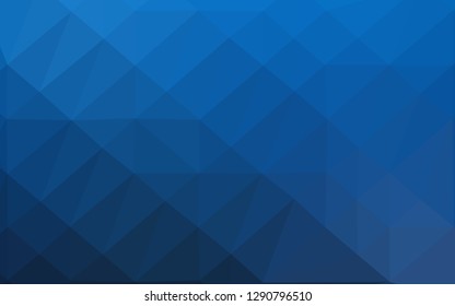 Dark BLUE vector polygonal template. Geometric illustration in Origami style with gradient. New texture for your design.