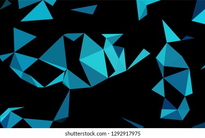 Dark BLUE vector polygonal template. Glitter abstract illustration with an elegant design. The textured pattern can be used for background.