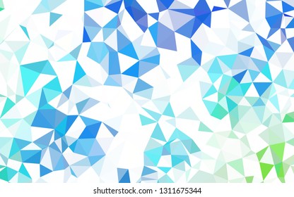Dark BLUE vector polygonal template. Triangular geometric sample with gradient.  A completely new design for your leaflet.