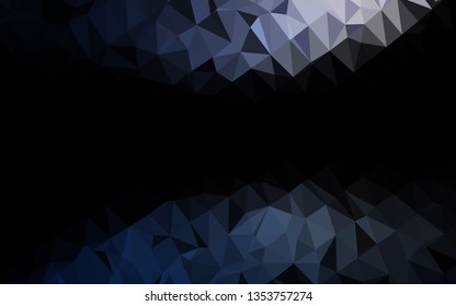 Dark BLUE vector polygonal template. Colorful abstract illustration with gradient. Triangular pattern for your business design.
