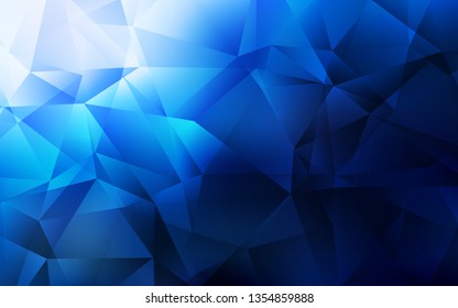 Dark BLUE vector polygonal template. A completely new color illustration in a polygonal style. Pattern for a brand book's backdrop.