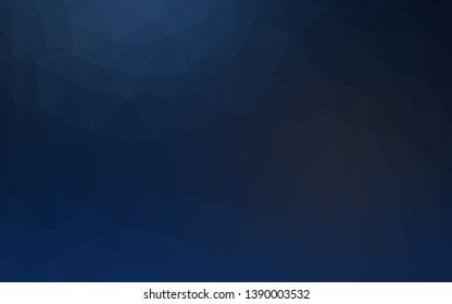 Dark BLUE vector polygonal template. Triangular geometric sample with gradient.  Completely new design for your business.