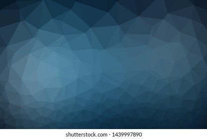 Dark BLUE vector polygonal template. Triangular geometric sample with gradient.  Elegant pattern for a brand book.