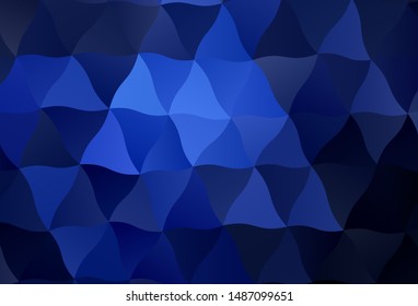 Dark BLUE vector polygonal template. Modern abstract illustration with triangles. Triangular pattern for your design.