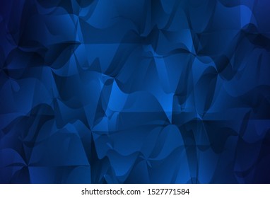 Dark BLUE vector polygonal template. Creative geometric illustration in Origami style with gradient. Brand new style for your business design.
