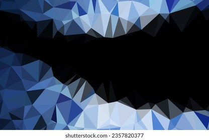 Plantilla poligonal vector azul oscuro. Muestra geométrica triangular con gradiente.  Patrón elegante para un libro de marca.