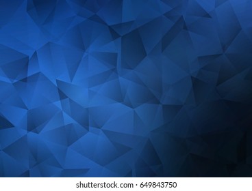 Dark BLUE vector polygonal template. Colorful illustration in abstract style with gradient. Triangular pattern for your business design.