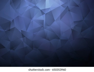 Dark BLUE vector polygonal template. A completely new color illustration in a vague style. The textured pattern can be used for background.