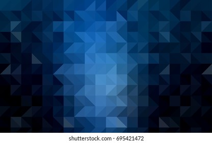 Dark BLUE vector polygonal template. Creative illustration in halftone style with gradient. The best triangular design for your business.