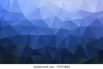 Dark BLUE vector polygonal template. A completely new color illustration in a vague style. The textured pattern can be used for background.