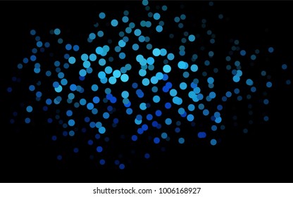 Dark BLUE vector red banner with set of circles, dots. Donuts Background. Creative Design Template. Technological halftone illustration.