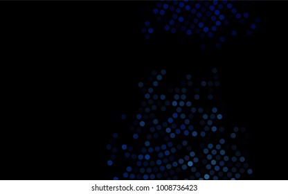 Dark BLUE vector red banner with set of circles, dots. Donuts Background. Creative Design Template. Technological halftone illustration.